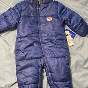 Baby Blue Hooded Snowsuit